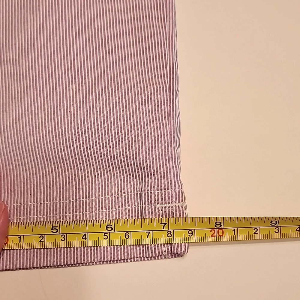CHRISTOPHER & BANKS Lavender and White Pinstripe Ankle Pants Size 12 Petite - Picture 12 of 12